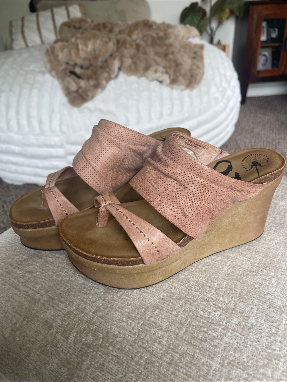 Women’s Pink OTBT Wedge Sandals - Slip-On Platform Comfort